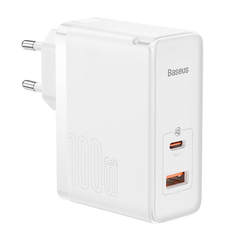شارژر دیواری بیسوس 100 وات مدل  Baseus GaN5 Pro Fast Charger (100W Type C+USB EU)	